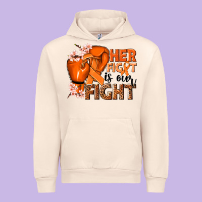Her Fight Is Our Fight Kidney Cancer Orange Ribbon Urban Hoodie Designed By Nancycooperartshop