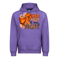 Tulip Her fight is our fight Kidney Cancer orange ribbon Urban Hoodie - NancyCooperArtShop