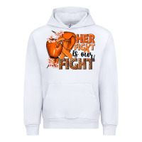 White Her fight is our fight Kidney Cancer orange ribbon Urban Hoodie - NancyCooperArtShop