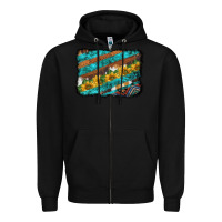 Black western aztec sunflowers turquoise cowhide background Zipper Hoodie - BarkalooDesign