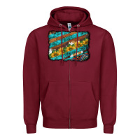 Burgundy western aztec sunflowers turquoise cowhide background Zipper Hoodie - BarkalooDesign