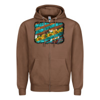 Chestnut western aztec sunflowers turquoise cowhide background Zipper Hoodie - BarkalooDesign