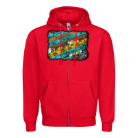 Red western aztec sunflowers turquoise cowhide background Zipper Hoodie - BarkalooDesign