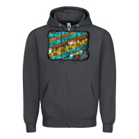 Smoke western aztec sunflowers turquoise cowhide background Zipper Hoodie - BarkalooDesign