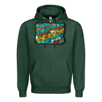 Sports Green western aztec sunflowers turquoise cowhide background Zipper Hoodie - BarkalooDesign