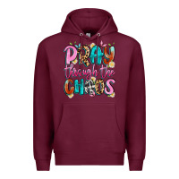 Burgundy pray through the chaos Premium Hoodie - Artiststas