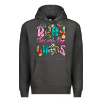 Charcoal Heather pray through the chaos Premium Hoodie - Artiststas