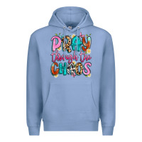 Colony Blue pray through the chaos Premium Hoodie - Artiststas