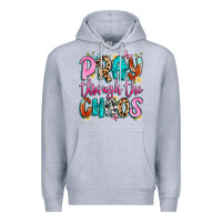 Heather Grey pray through the chaos Premium Hoodie - Artiststas