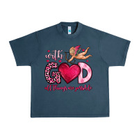 Midnight Navy with god all things are possible Urban Heavy Tee - OliviaCreatesArt