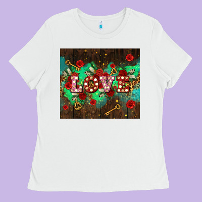 Love  And Leopard With Keys Ladies Tee Designed By Adodesignshop