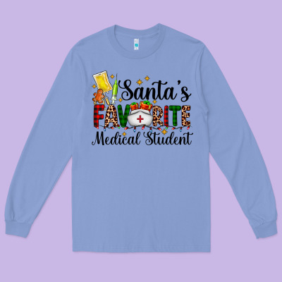 Santa's Favorite Medical Student Long Sleeve Tee Designed By Adodesignshop