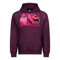 Mauve Wine Tis' the season Football Breast Cancer Urban Hoodie - NancyCooperArtShop