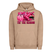 Pigment Burro Tis' the season Football Breast Cancer Urban Hoodie - NancyCooperArtShop