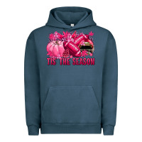 Pigment Midnight Navy Tis' the season Football Breast Cancer Urban Hoodie - NancyCooperArtShop