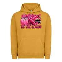 Pigment Peanut Butter Tis' the season Football Breast Cancer Urban Hoodie - NancyCooperArtShop