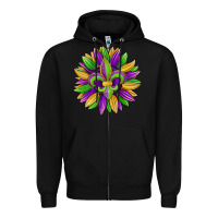 Black mardi gras carnival sunflower Zipper Hoodie - Jasminsmagicworld