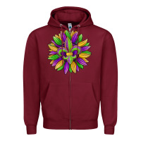 Burgundy mardi gras carnival sunflower Zipper Hoodie - Jasminsmagicworld