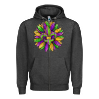 Charcoal Heather mardi gras carnival sunflower Zipper Hoodie - Jasminsmagicworld
