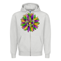 Dove Grey mardi gras carnival sunflower Zipper Hoodie - Jasminsmagicworld