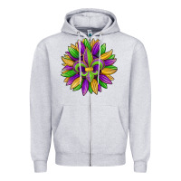 Mardi Gras Carnival Sunflower Zipper Hoodie | Teevron