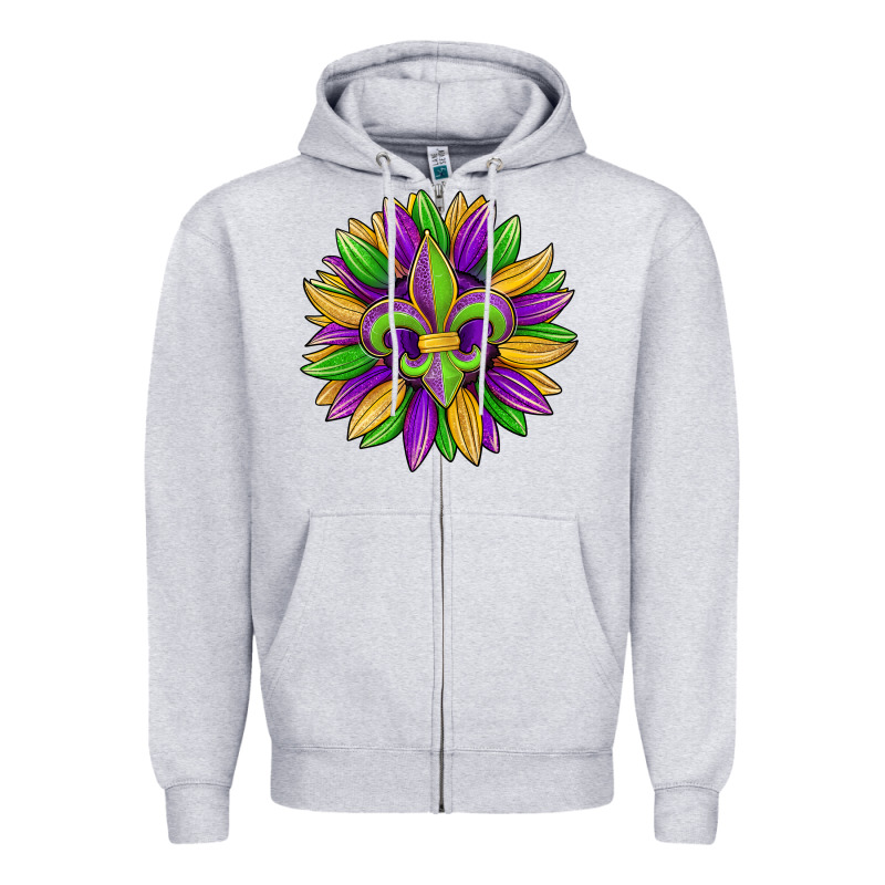 Mardi Gras Carnival Sunflower Zipper Hoodie by Jasminsmagicworld | Teevron