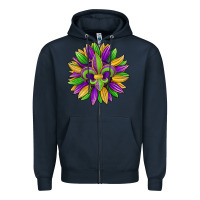 Navy mardi gras carnival sunflower Zipper Hoodie - Jasminsmagicworld