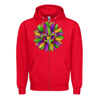 Red mardi gras carnival sunflower Zipper Hoodie - Jasminsmagicworld