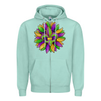 Seafoam mardi gras carnival sunflower Zipper Hoodie - Jasminsmagicworld