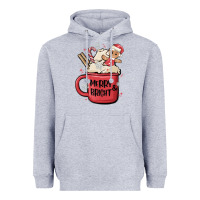 Heather Grey merry and bright Heavyweight Hoodie - MaliasSmallBusiness
