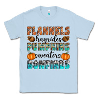 Dusty Blue Flannels Hayrides Pumpkins Sweaters Bonfires Classic Tee - Artiststas