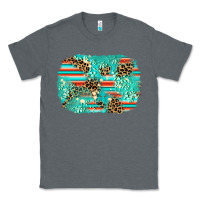 Charcoal Heather leopard turquoise glitter background Classic Tee - AdoDesignShop