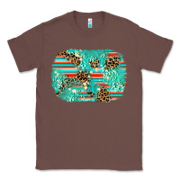 Chestnut leopard turquoise glitter background Classic Tee - AdoDesignShop