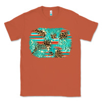 Copper leopard turquoise glitter background Classic Tee - AdoDesignShop