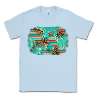 Dusty Blue leopard turquoise glitter background Classic Tee - AdoDesignShop