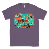 Lavender leopard turquoise glitter background Classic Tee - AdoDesignShop