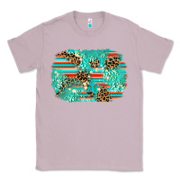 Lilac leopard turquoise glitter background Classic Tee - AdoDesignShop
