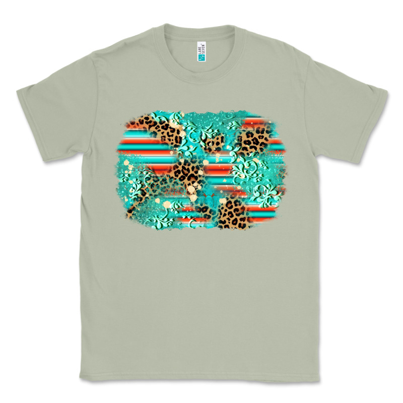 Leopard Turquoise Glitter Background Classic Tee by AdoDesignShop | Teevron