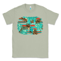 Matcha leopard turquoise glitter background Classic Tee - AdoDesignShop