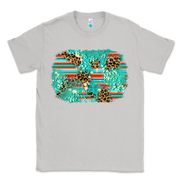 Moon Dust leopard turquoise glitter background Classic Tee - AdoDesignShop