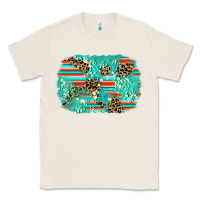 Natural leopard turquoise glitter background Classic Tee - AdoDesignShop
