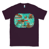 Plum leopard turquoise glitter background Classic Tee - AdoDesignShop