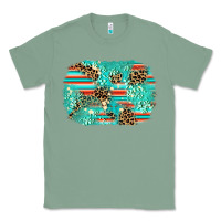 Sage leopard turquoise glitter background Classic Tee - AdoDesignShop
