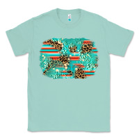 Seafoam leopard turquoise glitter background Classic Tee - AdoDesignShop
