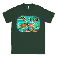 Sports Green leopard turquoise glitter background Classic Tee - AdoDesignShop