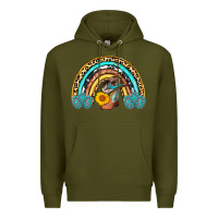 Army Green cowboy boots and hat rainbow Premium Hoodie - AdoDesignShop