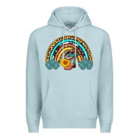 Blue Mist cowboy boots and hat rainbow Premium Hoodie - AdoDesignShop