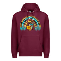 Burgundy cowboy boots and hat rainbow Premium Hoodie - AdoDesignShop