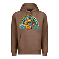 Chestnut cowboy boots and hat rainbow Premium Hoodie - AdoDesignShop