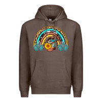 Coffee cowboy boots and hat rainbow Premium Hoodie - AdoDesignShop